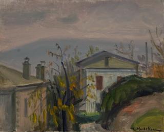 House Above the Hotel... — Oil painting, Canvas, 40.00×50.00cm — Theodoros Markellos